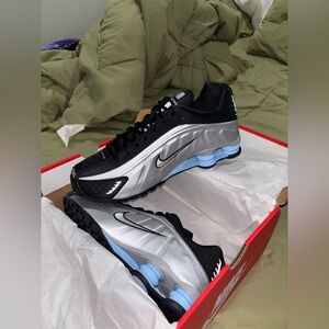 Nike Black and Metallic Silver Running Shoes